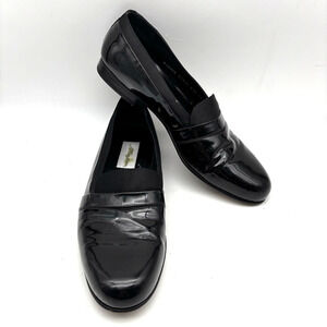 Mezlan MIRAGE Black Patent Leather Tuxedo Loafer Dress Shoes Size 12M Spain Made